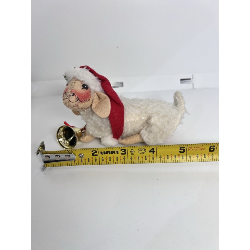 Vintage 1992 Annalee Christmas Lamb Sheep Santa Hat Bell USA - Picture 6 of 9